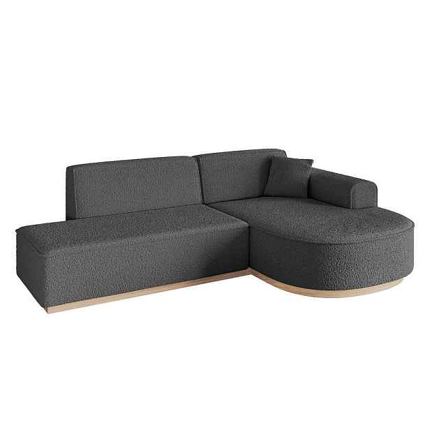 ALTDECOR ROHOVÁ SEDAČKA s otomanem, pravá ARRIO-L1 243x171x83 Šedá Buklé