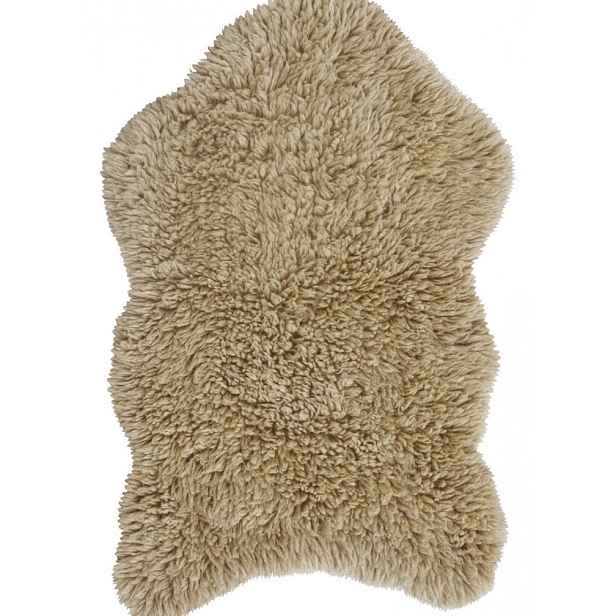 DOPRODEJ: 75x110 tvar kožešiny cm Vlněný koberec Woolly - Sheep Beige, 75x110 tvar kožešiny, béžová, dětský pokoj, Lorena Canals