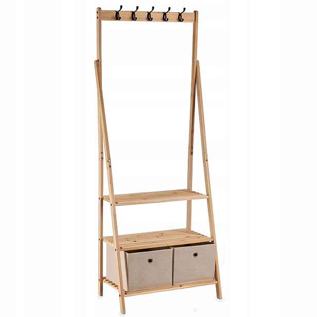Regál Do Předsíně S Věšákem A Policemi Natu 175X40,5X67 CM