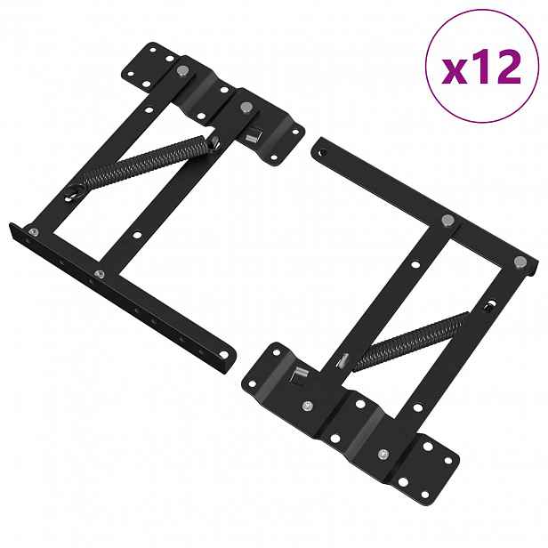 vidaXL Mechanismus zvedání postele 12 ks Černá 340 x 95 x 40 mm Železo