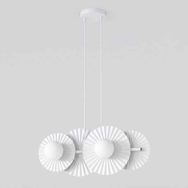 Závěsná lampa Umbra 4 bílá, 4× G9, ocel a sklo, délka 140 cm