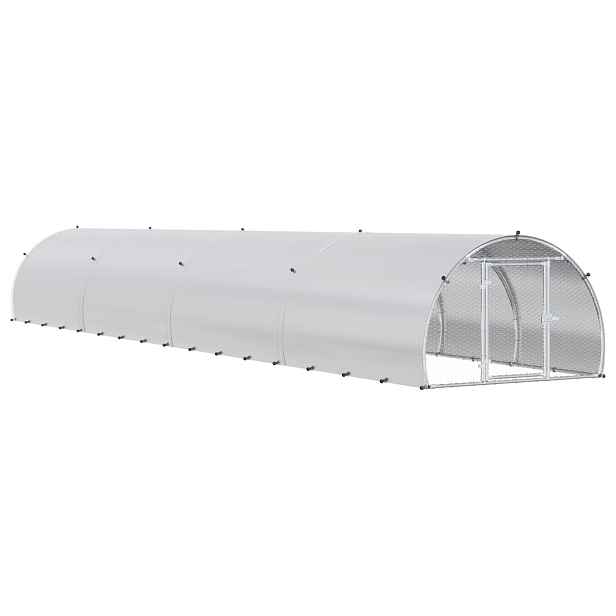 vidaXL Kuřecí kurník Stříbrná 800 x 150 x 100 cm Pozinkovaná ocel