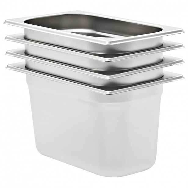 vidaXL Gastronádoby 4 ks GN 1/4 150 mm nerezová ocel