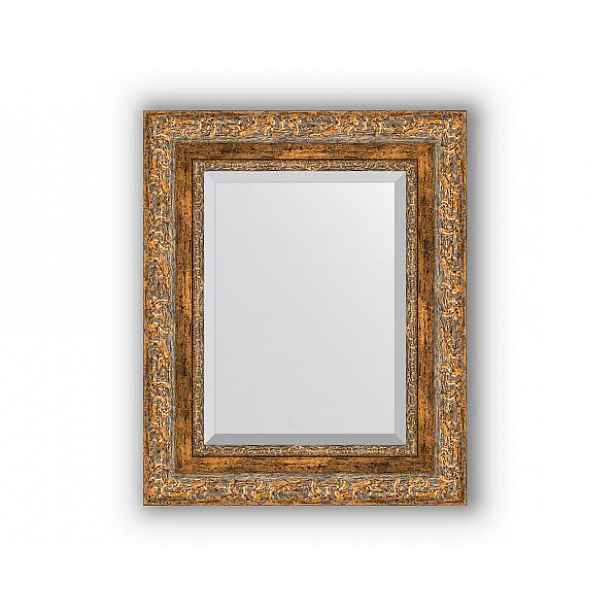 Zrcadlo s fazetou v rámu, ornament antický bronz BY 3384 55x75 cm