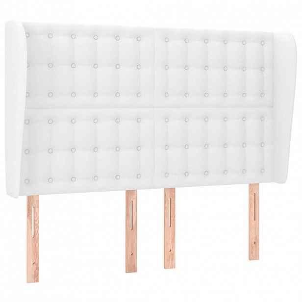 vidaXL Čelo postele typu ušák bílé 147 x 23 x 118/128 cm umělá kůže