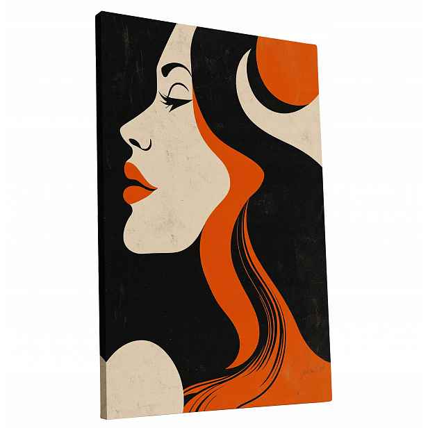 Obraz na plátně Retro Žena ve stylu 70. let do bytu, pokoje, obýváku 60x90