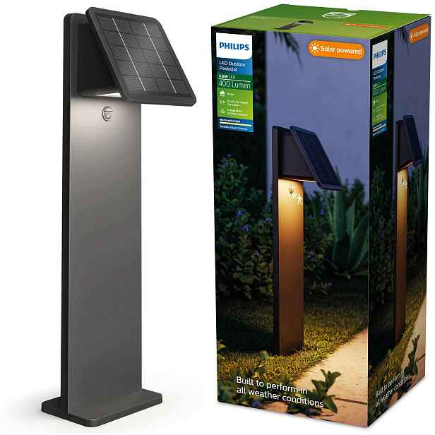 Solární zahradní stojící Led lampa Sloupek Senzor Pohybu Philips Tavenlor