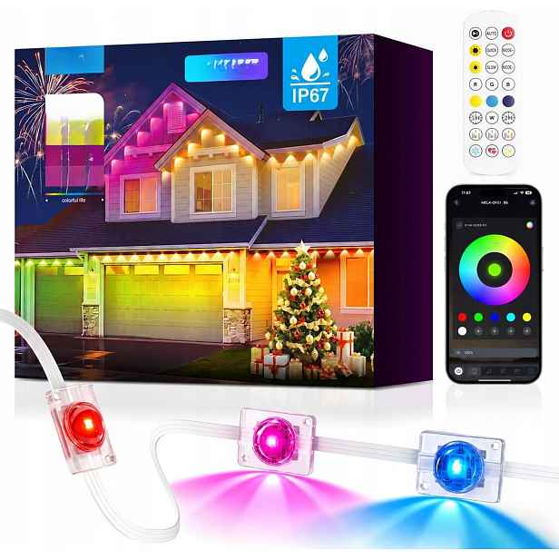 Sada Led světel Rgbic 30 m 36LED, vánoční dekorace pro světelnou girlandu