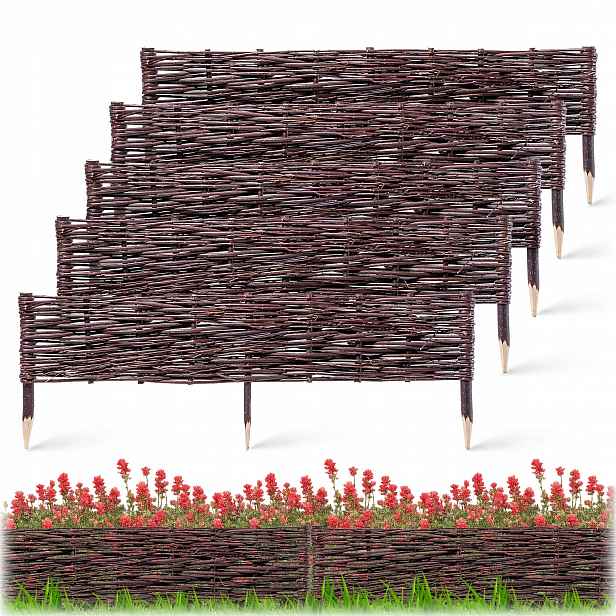 5ks Zahradní Palisáda Proutěná Trávníkový Lem Plot 100x20 cm Set