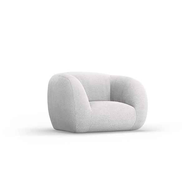 Světle šedé křeslo z textilie bouclé Essen – Cosmopolitan Design