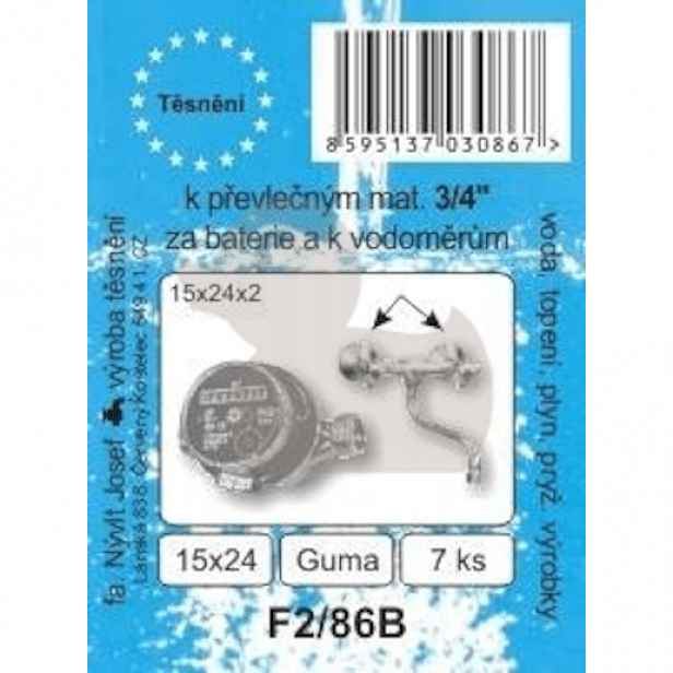 těsnění F2/86B 3/4 převleč.mat.guma F286B