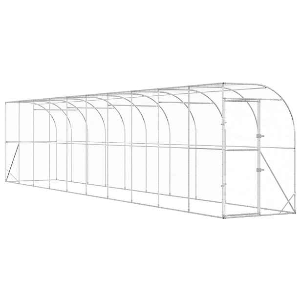vidaXL Kurník proti zdi Stříbrná 600 x 150 x 215 cm Pozinkovaná ocel