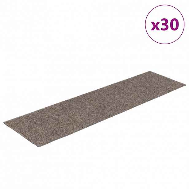 vidaXL Schodové rohože samolepicí 30 ks 76 x 20 cm béžové obdélníkové