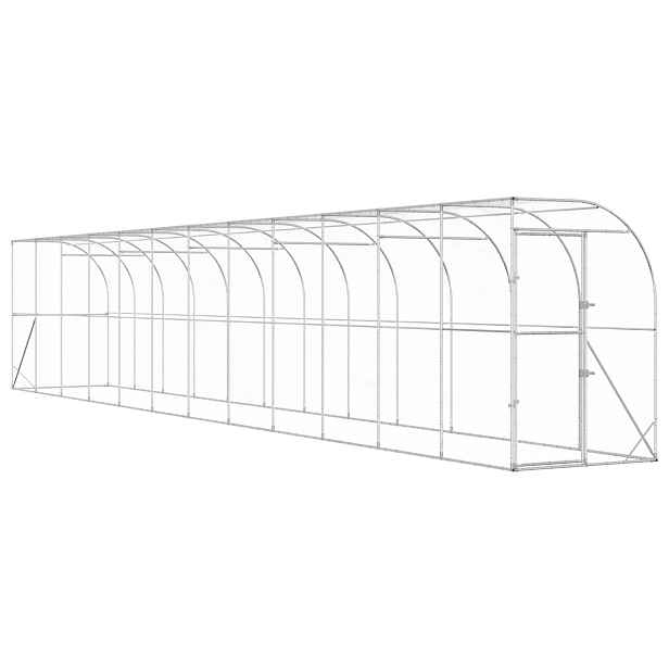 vidaXL Kurník proti zdi Stříbrná 600 x 150 x 215 cm Pozinkovaná ocel