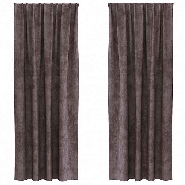 vidaXL Sametové závěsy 2 ks Hnědá 245 x 140 cm samet