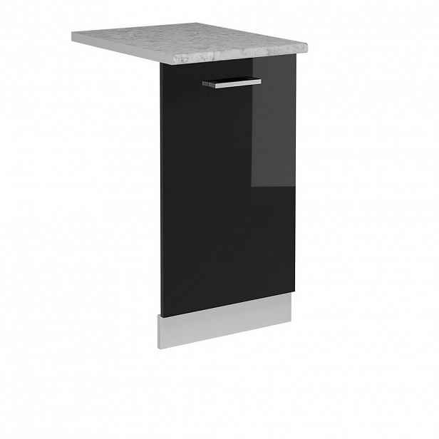 Vicco ČELNÍ PANEL MYČKY R-Line Černý vysoký lesk 45 cm s pracovní deskou