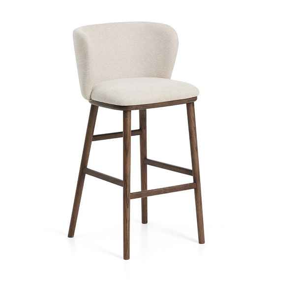 Béžová čalouněná barová židle (výška sedáku 75 cm) Ciselia – Kave Home
