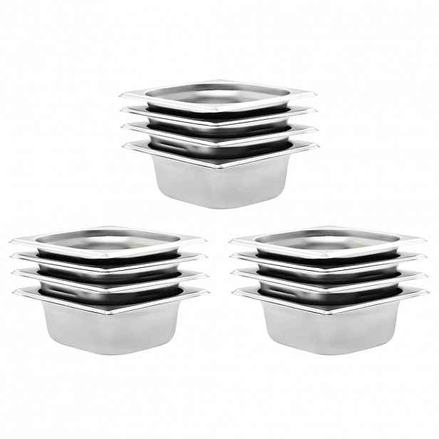 vidaXL Gastronádoby 12 ks GN 1/6 65 mm nerezová ocel