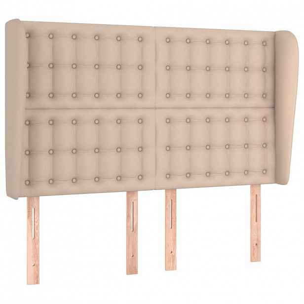 vidaXL Čelo postele typu ušák cappuccino 147x23x118/128 cm umělá kůže