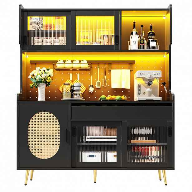 FLIEKS VYSOKÁ SKŘÍŇ 145x39x171 CM LED 5 DVEŘÍ