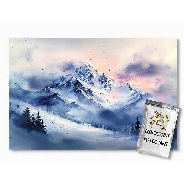 Fototapeta Flizelina Krajina Hory Vrcholy Zima Sníh Stromy 254x184 130g