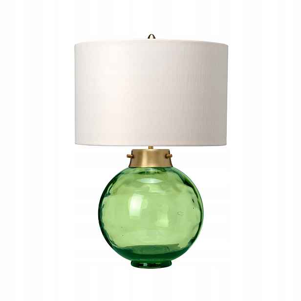 noční skleněná lampa zelená s bílým stínítkem, kulatá, 55 cm Elstead