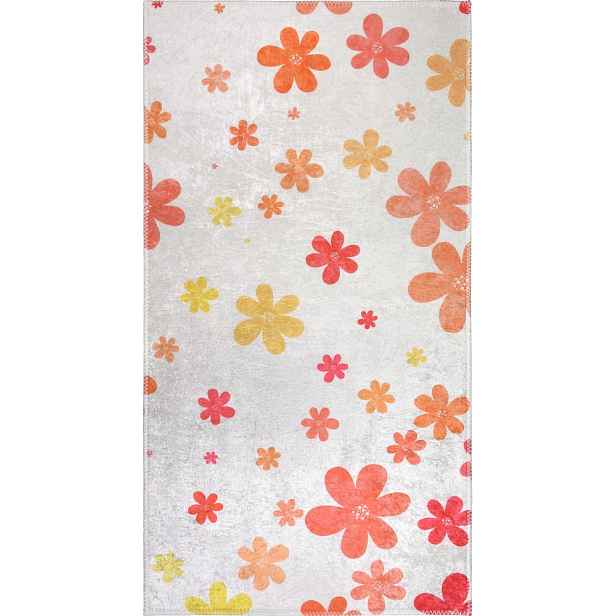 Oranžový/slonovinový pratelný dětský koberec 80x150 cm Fall Flowers – Vitaus