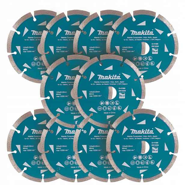 Sada 10 segmentových diamantových kotoučů Makita D-41595-10 125 mm