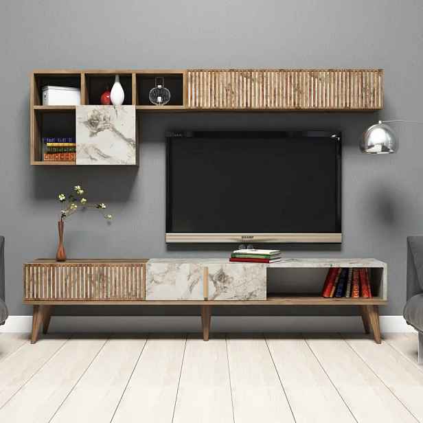 Casarredo UMBRIA obývací stěna - ořech/bílá