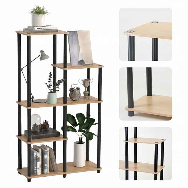 Modulární Regál Do Obývacího Pokoje A Kanceláře Na Rostliny 5 Úrovní 152 CM, Moderní, Velký