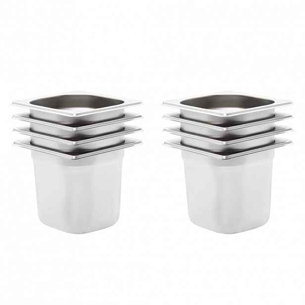 vidaXL Gastronádoby 8 ks GN 1/6 150 mm nerezová ocel