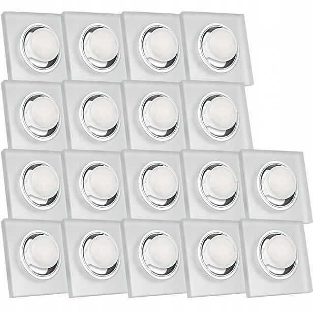 18X Skleněná Zapuštěná Lampička Velmi Silné Sklo 3W Led Žárovka