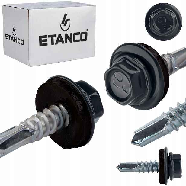 Samovrtné šrouby do kovu 3 mm 4,8 x 19 mm Ral 7016 250 ks Etanco GT3 Z14