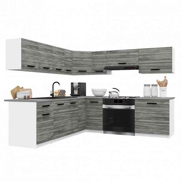 B BELINI GROUP KUCHYŇSKÁ LINKA Italia 7 420 cm , s pracovními deskami, Šedá Glamour