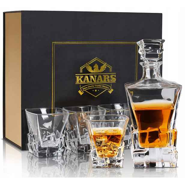 Kanars Sada Sklenic a karafa na whisky 800 ml a 4x300 ml B2230