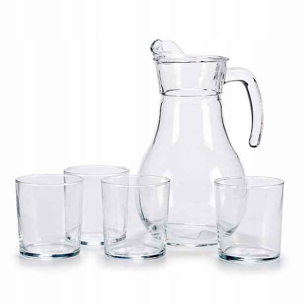 Skleněná Džbán Na Nápoje 1800 ML Sada 4 Sklenice Na Nápoje Na Vodu