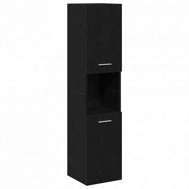 vidaXL Koupelnová skříň Černý dub 30 x 30 x 130 cm Kompozitní dřevo