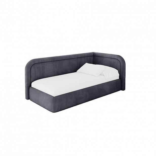 ALTDECOR JEDNOLŮŽKOVÁ POSTEL pro mládež s úložným prostorem, vlevo - JOVY 80x200 tmavě šedá