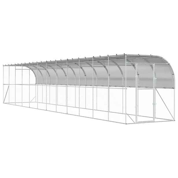 vidaXL Kurník proti zdi Stříbrná 600 x 150 x 215 cm Pozinkovaná ocel