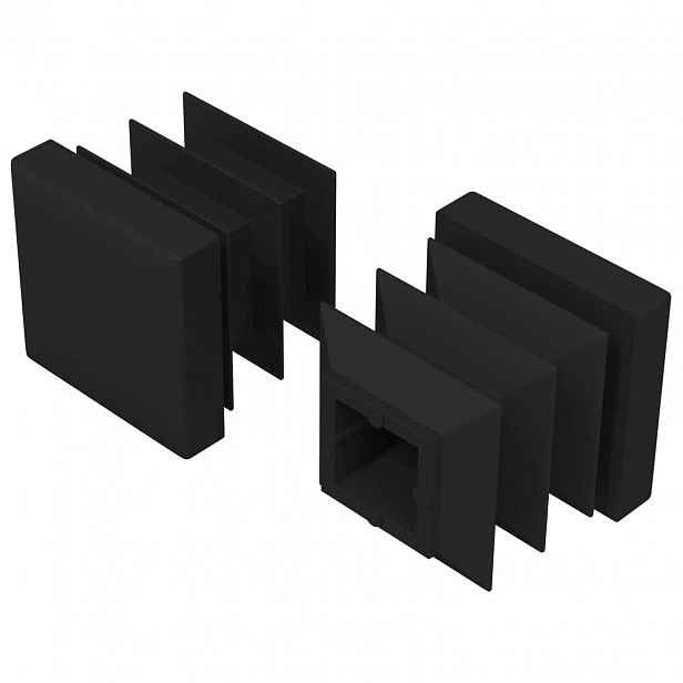 vidaXL Koncové zátky 2 ks Černá 15 x 15 x 15 mm PP