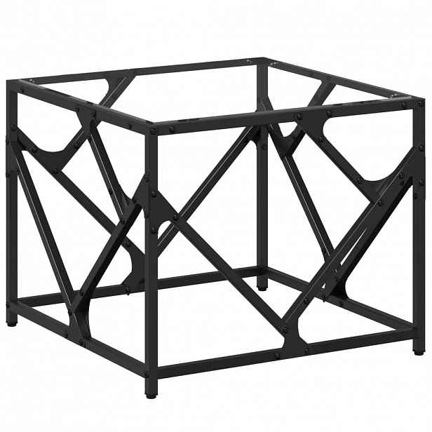 vidaXL Konferenční stolek průhledná skleněná deska 50x50x41 cm ocel