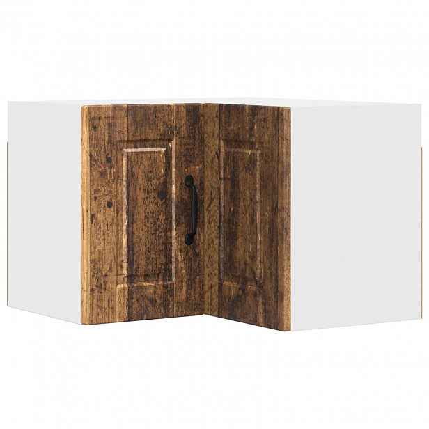 vidaXL Nástěnný roh skříň PORTO Staré dřevo 57 x 57 x 40 cm