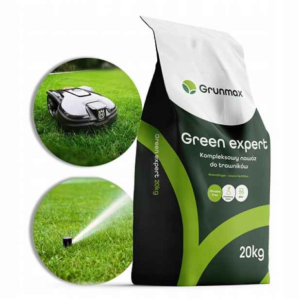 Grunmax Green expert hnojivo pro trávy, trávník, pro robotické sekačky 20 kg