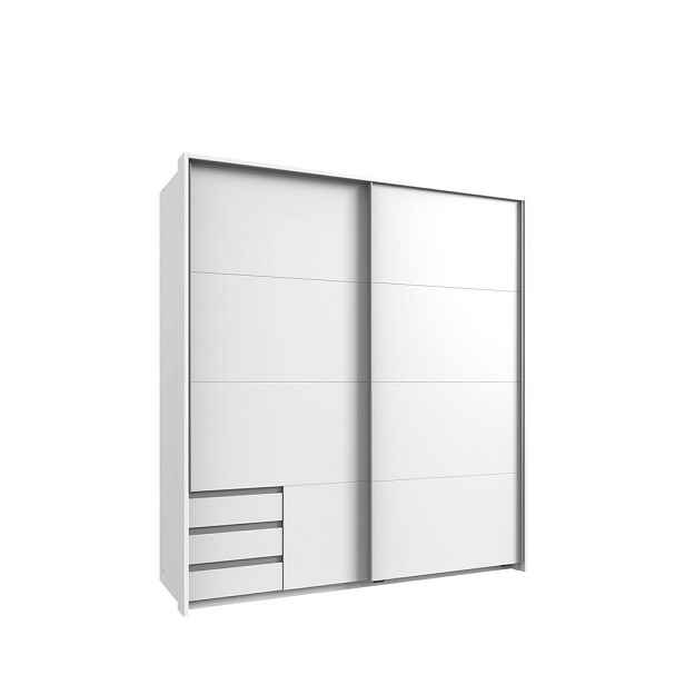 luma-home SKŘÍŇ S VZPŘÍMENÝMI DVEŘMI, 2dveřová, 183 × 65 × 200 cm (Š×H×V), skříň Passepartout v bílé barvě s viditelnými zásuvkami / 22695