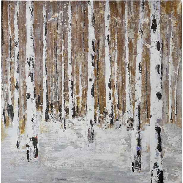 Ručně malovaný obraz 70x70 cm Birch Wood – Wallity
