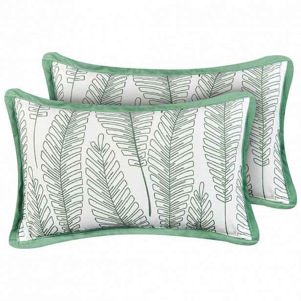 Beliani ZAHRADNÍ polštář sada 2 ks Zelený 30/50 cm Meadow
