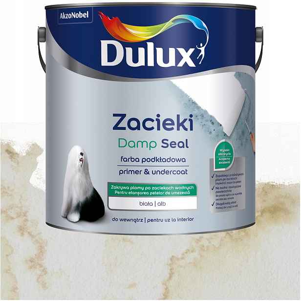 Dulux Barva na skvrny do stěn a stropů koupelna Bílá 2,5L