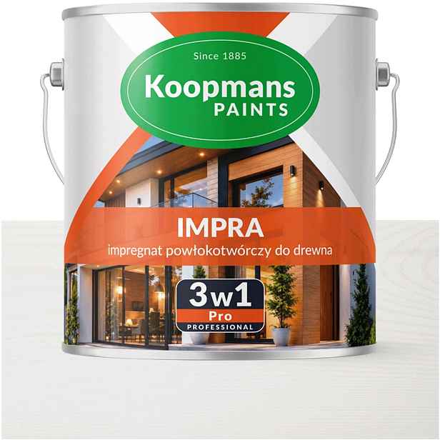 Koopmans Impra 3v1 Pro Lazura na fasádní dřevo Borovice Bílá 2,5L