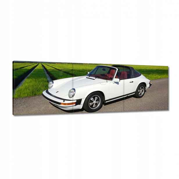 Obrazy 150x50 Bílé Porsche