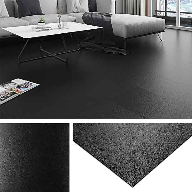 Samolepicí dlaždice vinylové dlaždice voděodolné černé 2,88 m² 32 ks
